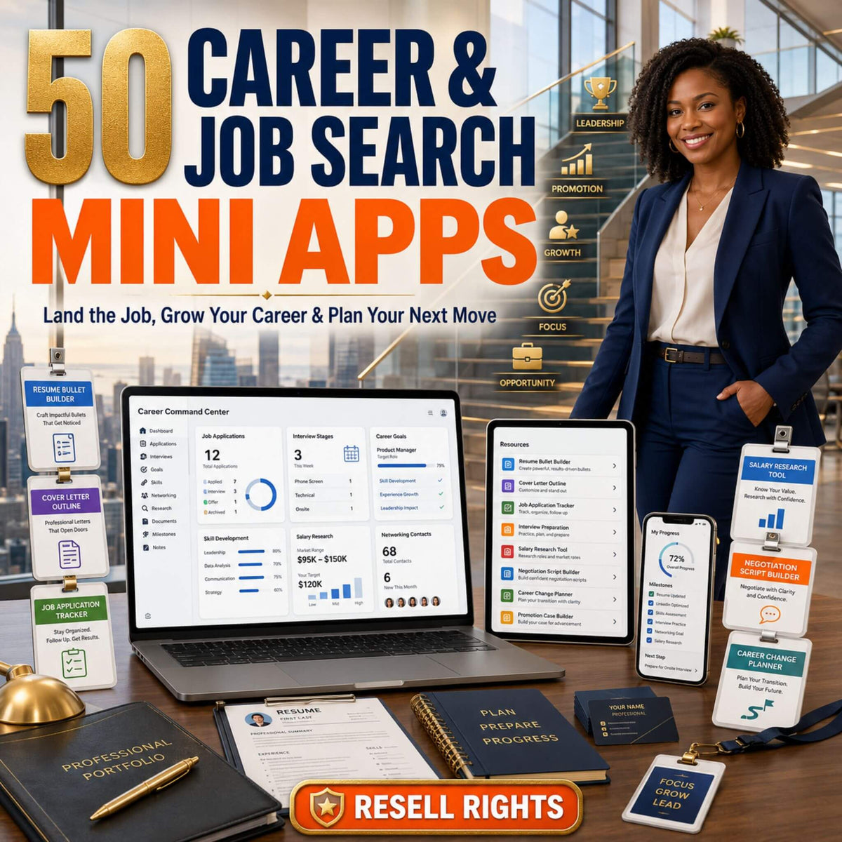 50 Mini Apps: Career & Job Search + Commercial Resell Rights