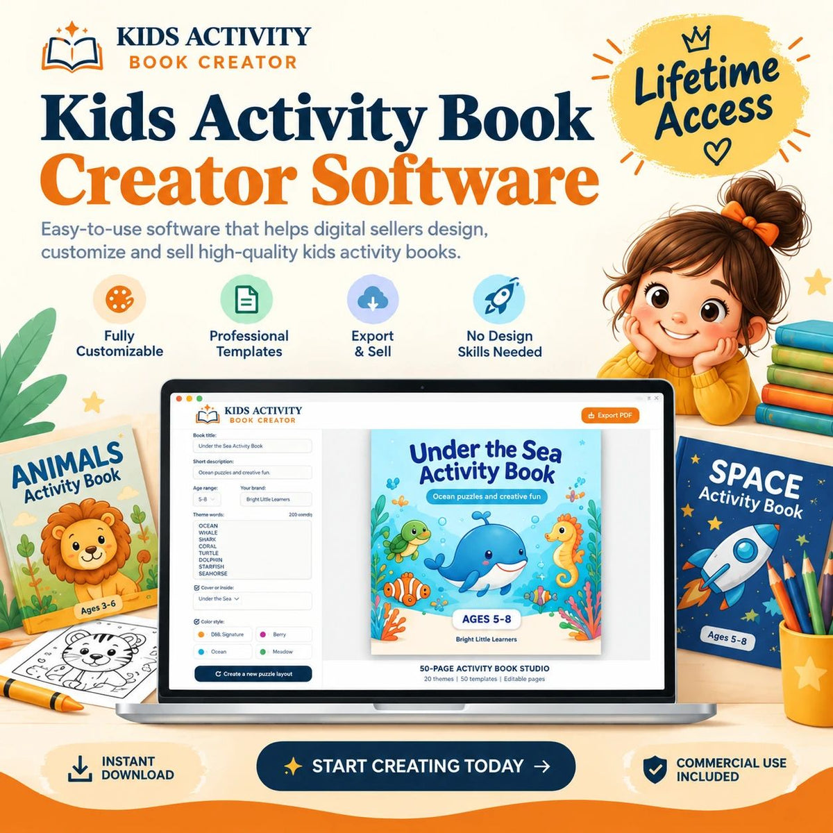 Kids Activity Book Creator Studio with Lifetime Access