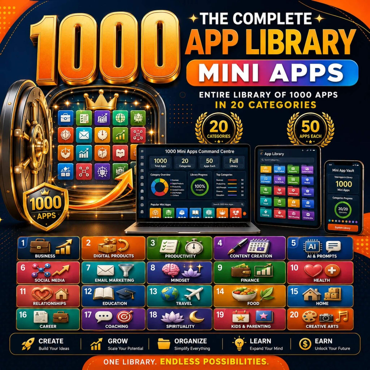 1,000 Mini Apps: All Categories + Commercial Resell Rights