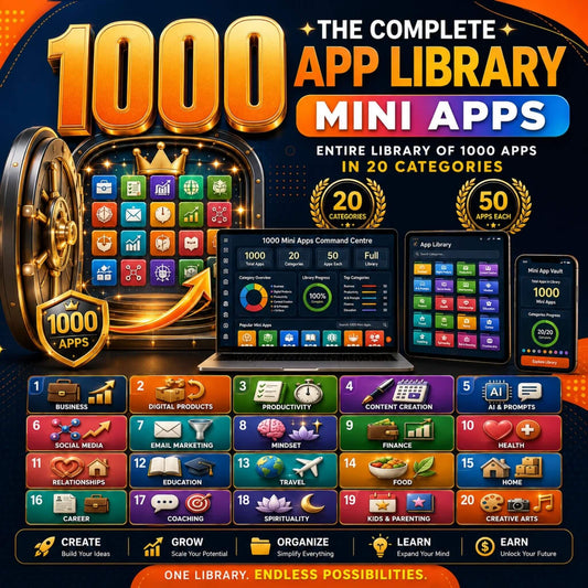 1,000 Mini Apps: All Categories + Commercial Resell Rights