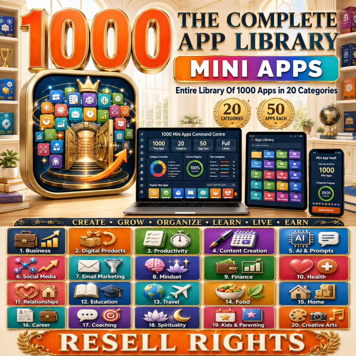 1,000 Mini Apps: All Categories + Commercial Resell Rights