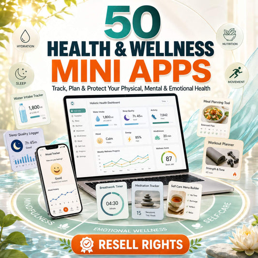 50 Mini Apps: Health & Wellness + Commercial Resell Rights