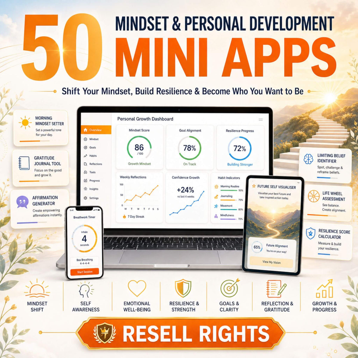 50 Mini Apps: Mindset & Personal Development + Commercial Resell Rights