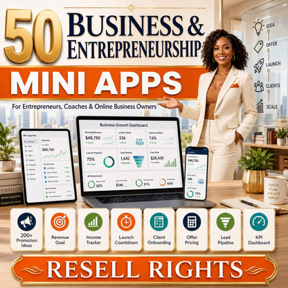 50 Mini Apps: Business & Entrepreneurship + Commercial Resell Rights