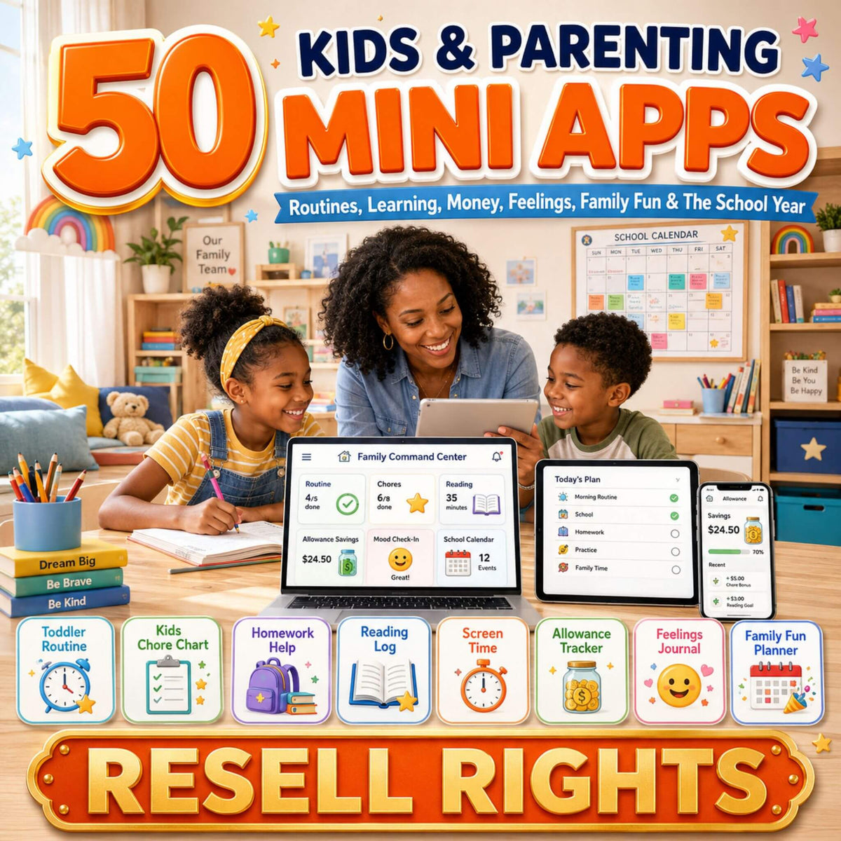 50 Mini Apps: Kids & Parenting + Commercial Resell Rights