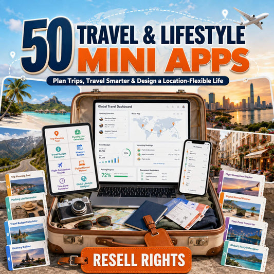 50 Mini Apps: Travel & Lifestyle + Commercial Resell Rights