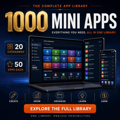 1,000 Mini Apps: All Categories + Commercial Resell Rights