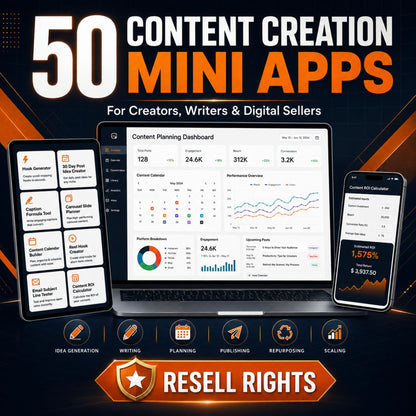 50 Mini Apps: Content Creation + Commercial Resell Rights