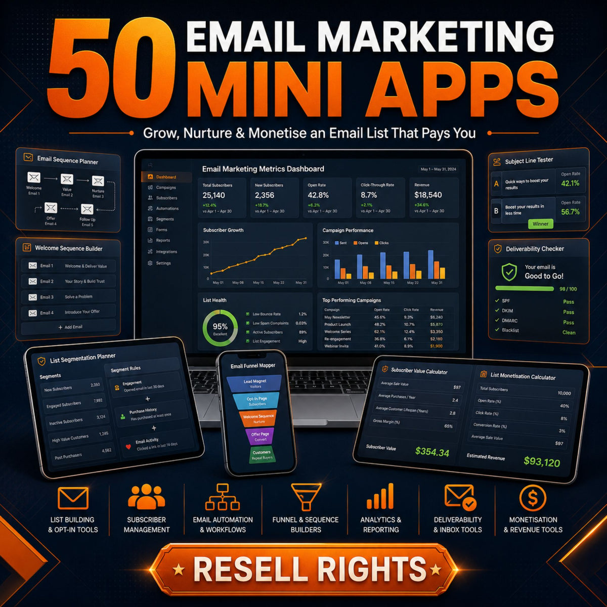 50 Mini Apps: Email Marketing + Commercial Resell Rights