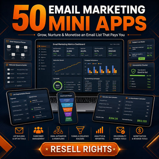 50 Mini Apps: Email Marketing + Commercial Resell Rights