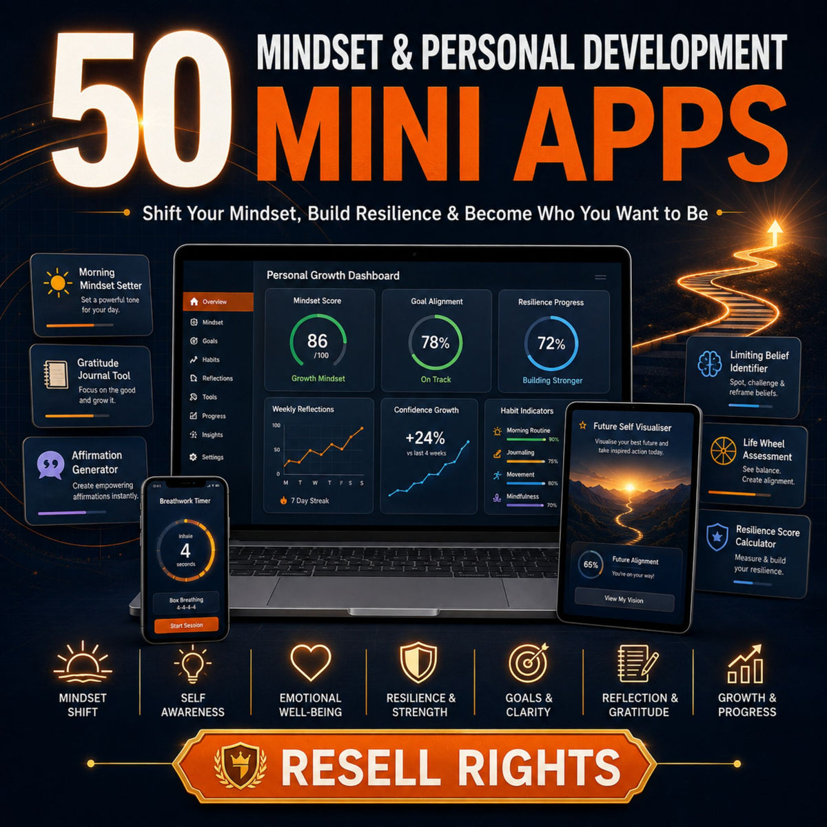 50 Mini Apps: Mindset & Personal Development + Commercial Resell Rights