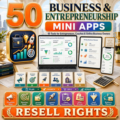 50 Mini Apps: Business & Entrepreneurship + Commercial Resell Rights