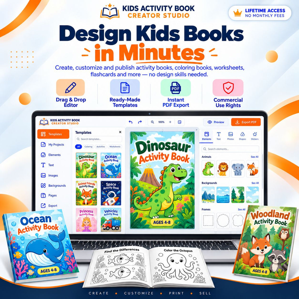 Kids Activity Book Creator Studio with Lifetime Access