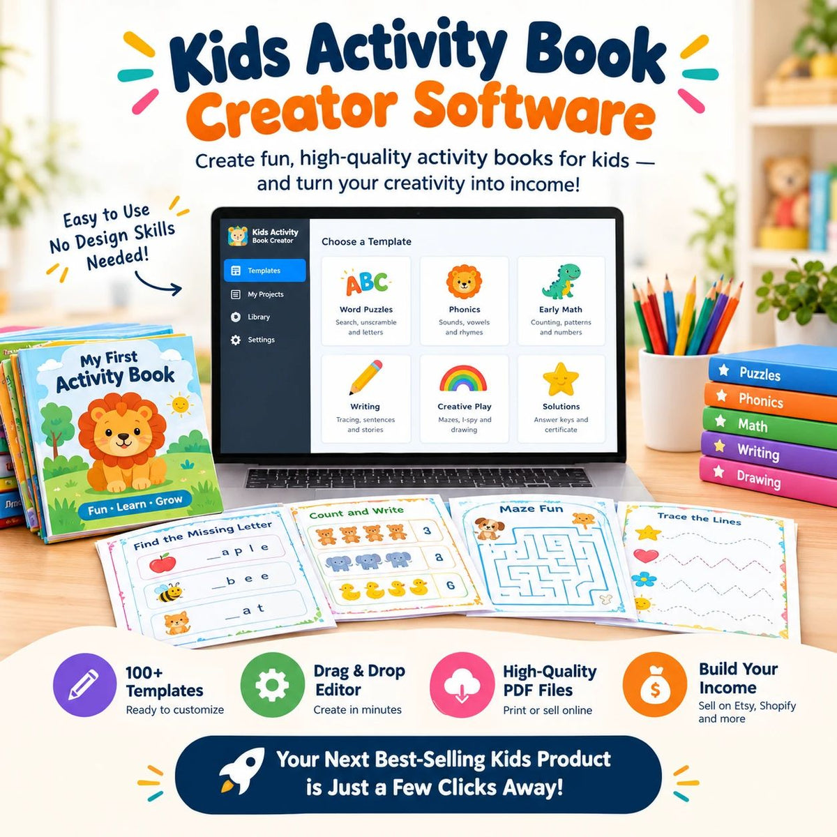 Kids Activity Book Creator Studio with Lifetime Access