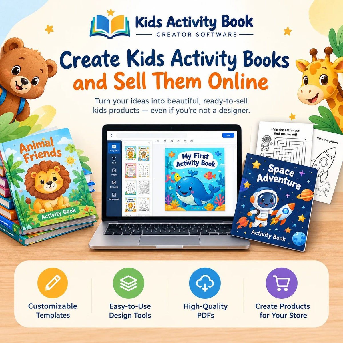 Kids Activity Book Creator Studio with Lifetime Access