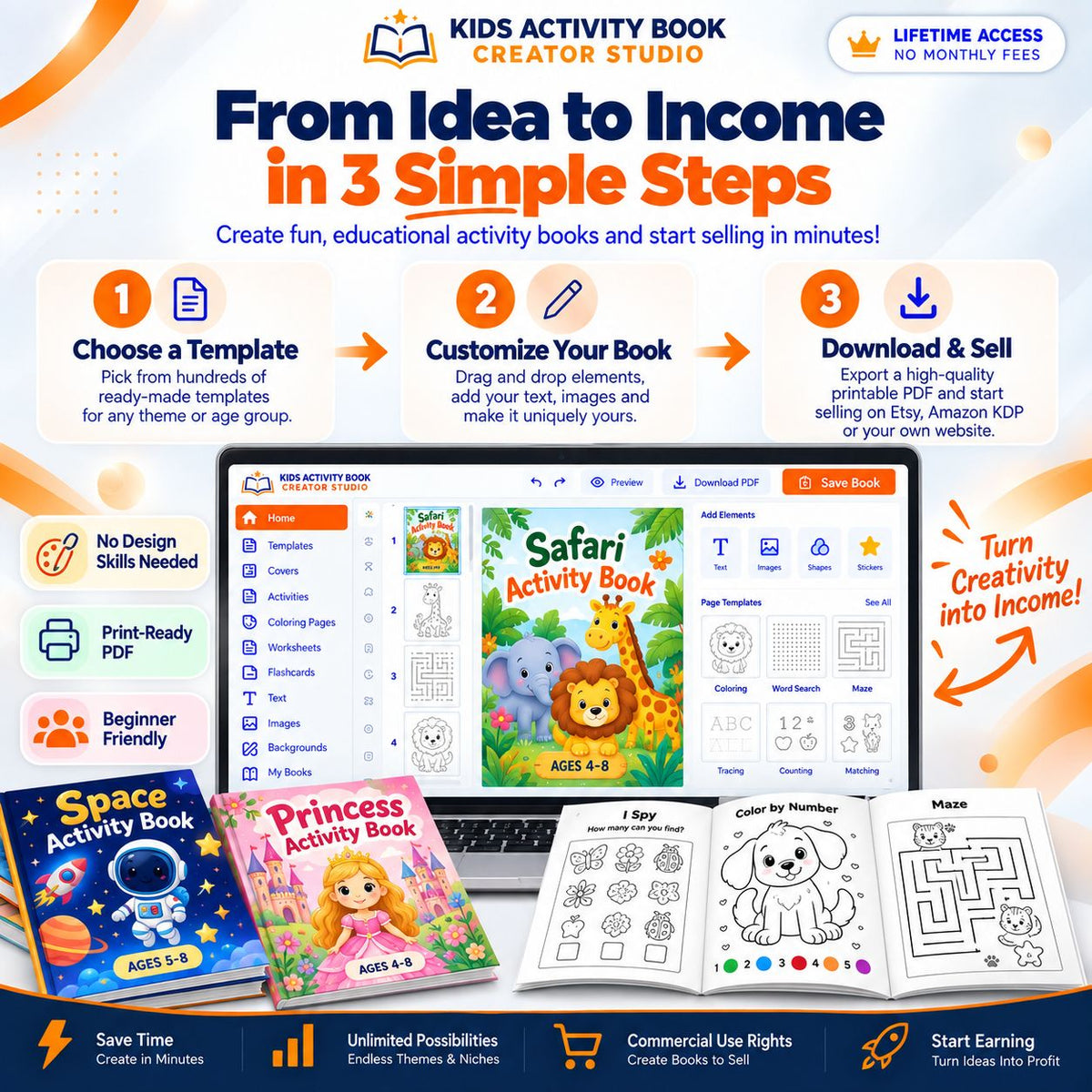 Kids Activity Book Creator Studio with Lifetime Access