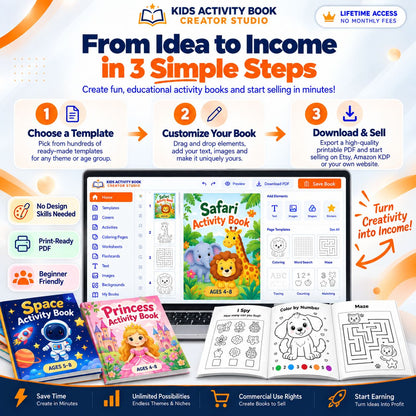 Kids Activity Book Creator Studio with Lifetime Access