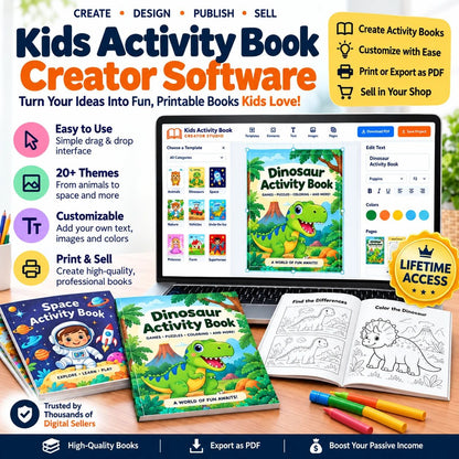 Kids Activity Book Creator Studio with Lifetime Access