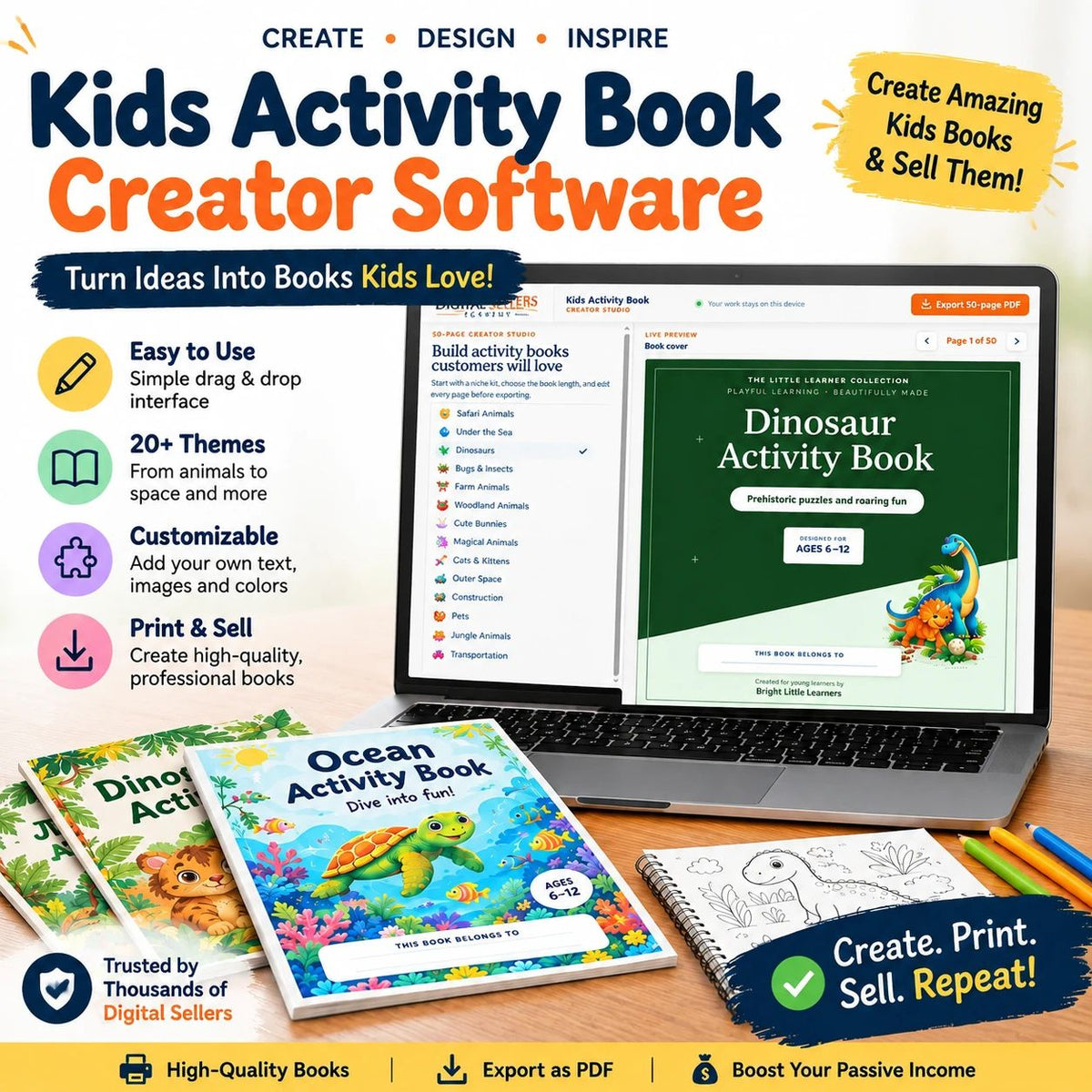 Kids Activity Book Creator Studio with Lifetime Access